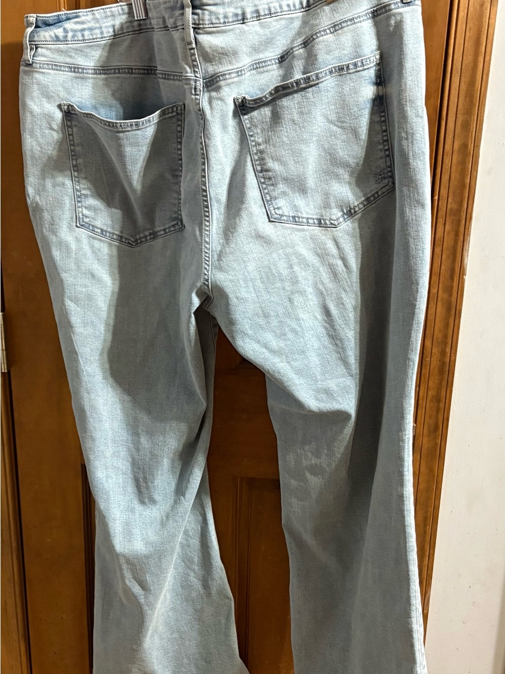 Seven7 Light Blue Denim Jeans with Tan Leather Patch - Picture 3 of 5